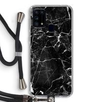 Zwart Marmer 2: Samsung Galaxy M31 Transparant Hoesje met koord