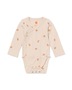 HEMA Newborn Meegroei Overslagromper Rib Beren Ecru (ecru)