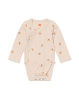 HEMA Newborn Meegroei Overslagromper Rib Beren Ecru (ecru)