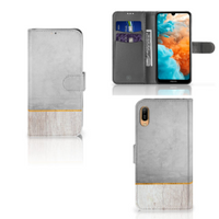 Huawei Y6 (2019) Book Style Case Wood Concrete - thumbnail