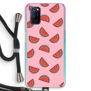 Watermeloen: Oppo A72 Transparant Hoesje met koord