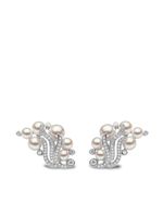 Yoko London boucles d'oreilles Raindrop en or blanc 18ct serties de diamants et de perles - Argent - thumbnail