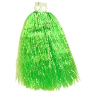 Cheerball/pompom - 1x - groen - met ringgreep - 33 cm - cheerleader verkleed accessoires