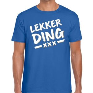 Lekker ding tekst t-shirt blauw heren