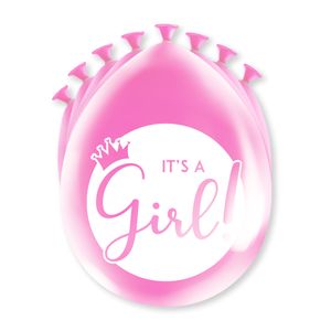 Geboorte Meisje thema Ballonnen - 8x - Roze - Versiering/feestartikelen