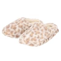 Apollo Instap sloffen - maat 37/38 - beige - luipaard print - pantoffels - antislip zool