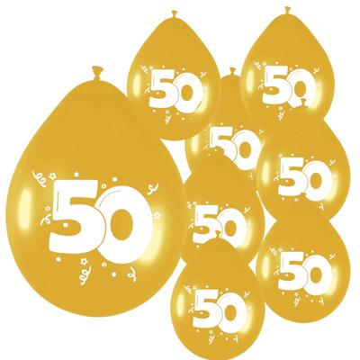 Thema 50 jaar gouden ballonnen - leeftijd of jubileum - 48x stuks - versieringen - feestartikelen