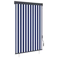 Rolgordijn voor buiten 120x250 cm blauw en wit