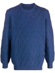 Kiton pull en maille losanges - Bleu