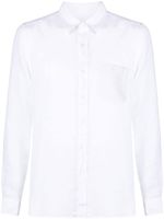 120% Lino chemise en lin à manches longues - Blanc