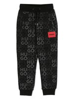 HUGO KIDS pantalon de jogging à logo imprimé - Noir