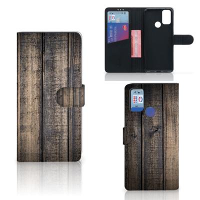 Alcatel 1S (2021) | Book Style Case | Steigerhout | Portemonnee hoesje