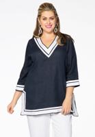 Yoek Tunic v-neck | Blauw | Maat 58/60