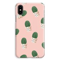 Cactusprint roze: iPhone XS Max Volledig Geprint Hoesje