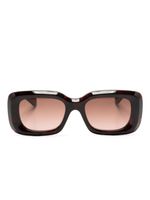 Chloé Eyewear lunettes de soleil rectangulaires à logo imprimé - Marron