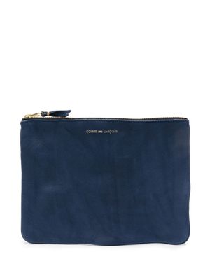 Comme Des Garçons Wallet pochette en cuir à fermeture zippée - Bleu