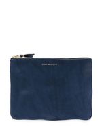 Comme Des Garçons Wallet pochette en cuir à fermeture zippée - Bleu