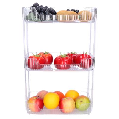 Badkamer/keuken organizer - transparant - metaal - 3 lagen - 30 x 17 x 46 cm - douche rek