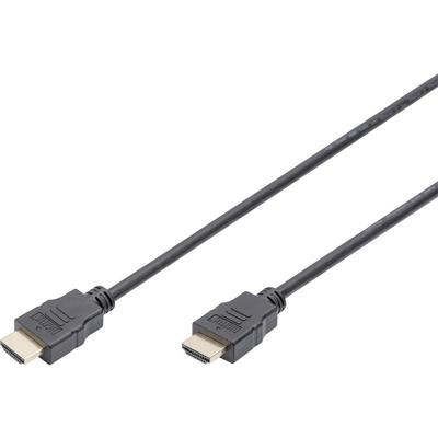 Digitus AK-330114-050-S HDMI-kabel HDMI Aansluitkabel HDMI-A-stekker, HDMI-A-stekker 5.00 m Zwart Vergulde steekcontacten