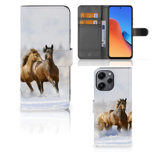 Xiaomi Redmi 12 Telefoonhoesje met Pasjes Paarden