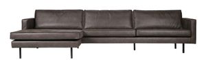BePureHome Loungebank 'Rodeo' Links, Eco Leder, kleur Antraciet