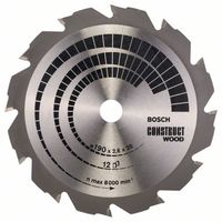 Bosch Accessoires Cirkelzaagblad Construct Wood 190 x 20/16 x 2,6 mm, 12 1st - 2608641201 - thumbnail