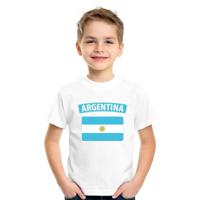 Supporters kleding - t-shirt van vlag Argentinie - wit - voor kinderen - korte mouwen - sport