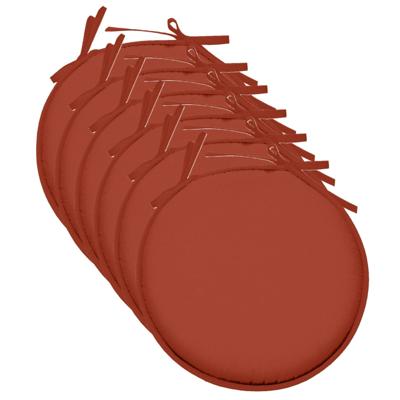 Stof Textile Home stoelkussens - 6x - terracotta - D40 x H3 cm - voor binnen - rond
