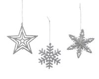 10 stuks! Hanger plastic lintje zilver - Decoris