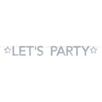Slinger Lets party - 205 cm - holografisch - feestslinger - letterslinger - verjaardag versiering