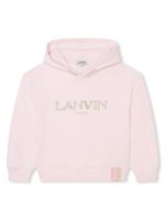 Lanvin Enfant hoodie en coton à logo brodé - Rose