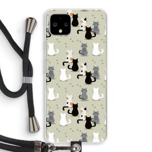 Katten: Pixel 4 XL Transparant Hoesje met koord