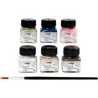 Creativ Company Glas- en porseleinverf, diverse kleuren, 6x20 ml/ 1 doos