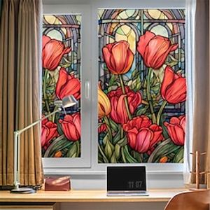 kleurrijke raamstickers glas in lood elektrostatisch verwijderbaar raam privacy gekleurde decoratieve film voor thuiskantoor miniinthebox