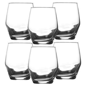 LAV Waterglazen tumblers Ella - transparant glas - 6x stuks - 370 ml