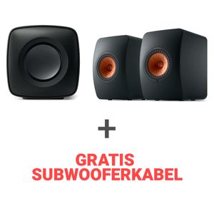 KEF Combi Deal LS50 Wireless II + KC62 - Zwart/Zwart (met GRATIS subwooferkabel)