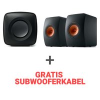 KEF Combi Deal LS50 Wireless II + KC62 - Zwart/Zwart (met GRATIS subwooferkabel)