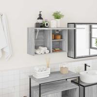 Badkamerwandkast 60x25x40 cm bewerkt hout grijs sonoma eiken