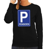 Pensioen P cadeau sweater zwart voor dames