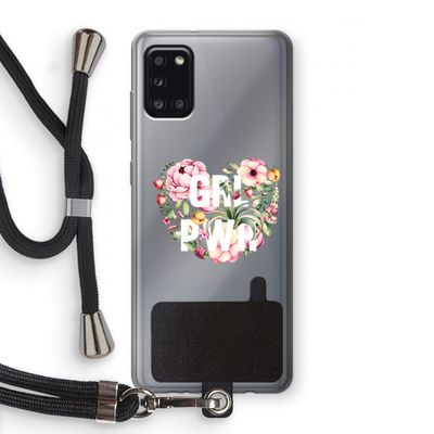 GRL PWR Flower: Samsung Galaxy A31 Transparant Hoesje met koord