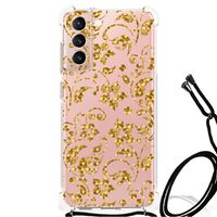 Samsung Galaxy S21 FE Case Gouden Bloemen - thumbnail