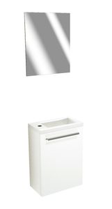 SanyOne Roxy zwevend toiletmeubel 40 x 22 cm wit met Roxy wastafel in glanzend composiet marmer