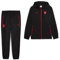 PUMA AC Milan Pumatech Trainingspak Woven Hooded Full-Zip 2025-2026 Zwart Rood