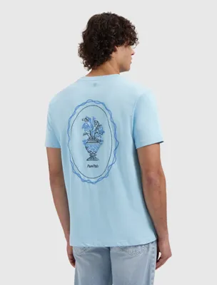 Pure Path Embroidered Vase T-Shirt Heren Lichtblauw - Maat M - Kleur: Lichtblauw | Soccerfanshop
