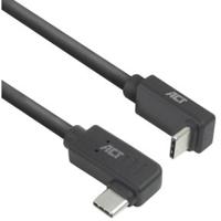 ACT USB 3.0 10Gbps 60W USB Type-C (haaks links/rechts) naar USB Type-C (haaks boven/beneden) kabel,