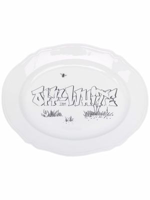 Off-White x Ginori 1735 plateau ovale à logo imprimé - Blanc