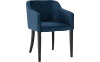 Goossens Eetkamerstoel Peda blauw stof met armleuning, elegant chic