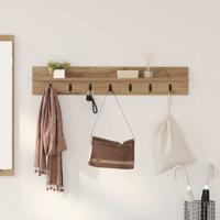 Wandgemonteerde kapstok met plank Wandgemonteerd artisanaal eikenkleurig