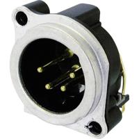 Neutrik NC4MBH XLR-connector Flensstekker, contacten haaks Aantal polen: 4 Zilver 1 stuk(s)