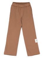 MSGM Kids pantalon de jogging à patch logo - Marron